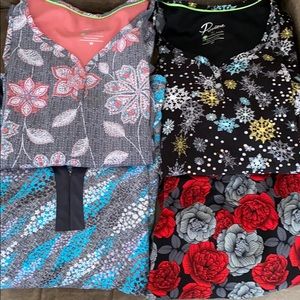 4 Like New size (3x) scrub tops GORGEOUS!